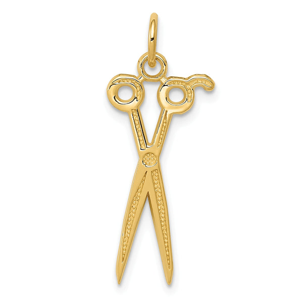 14KT Yellow Gold 28X12MM Scissors Pendant-Chain Not Included