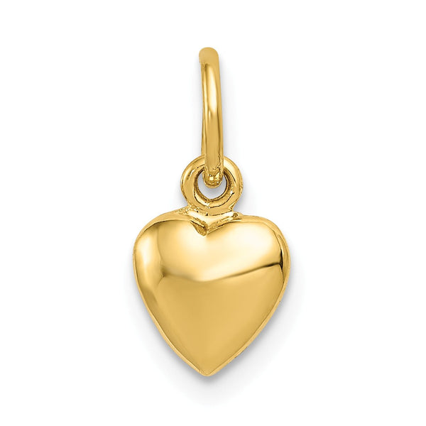 14K Polished 3-D Heart Charm