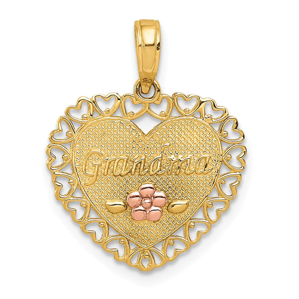 14KT Yellow and Rose Gold 20X17MM Grandma Pendant-Chain Not Included