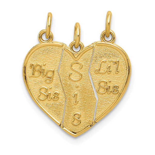 14KT Gold 3-Piece Break Apart Big Lil Sis Charm