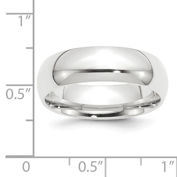 Platinum 8mm Half-Round Comfort Fit Lightweight Band