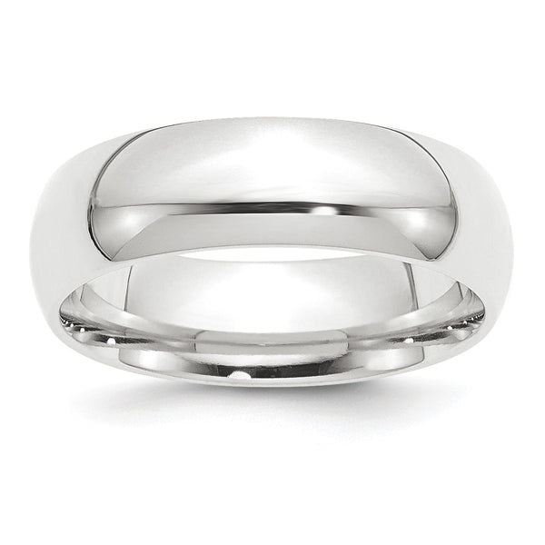 Platinum 8mm Half-Round Comfort Fit Lightweight Band