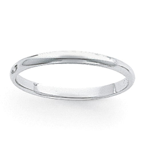 Platinum 3mm Half-Round Featherweight Band