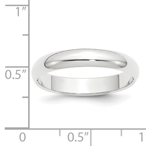 Platinum 4mm Half-Round Featherweight Band