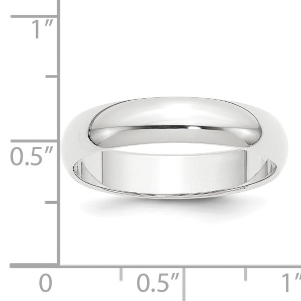 Platinum 5mm Half-Round Featherweight Band