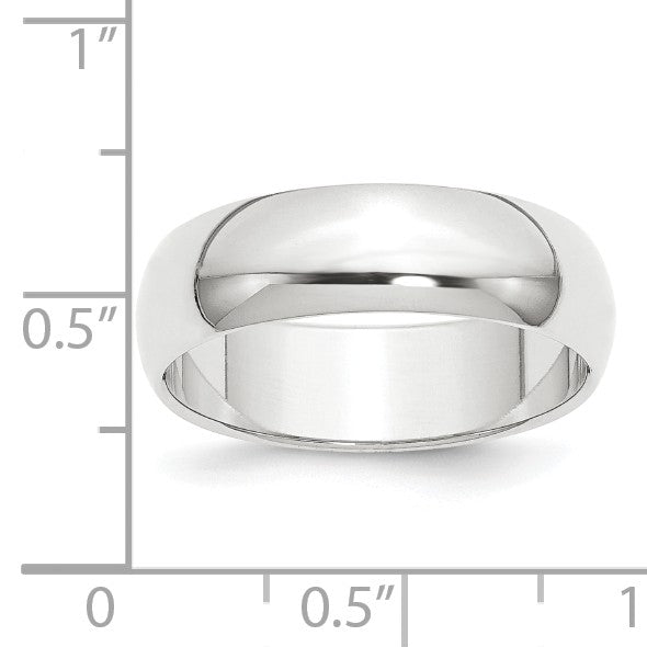 Platinum 8mm Half-Round Featherweight Band