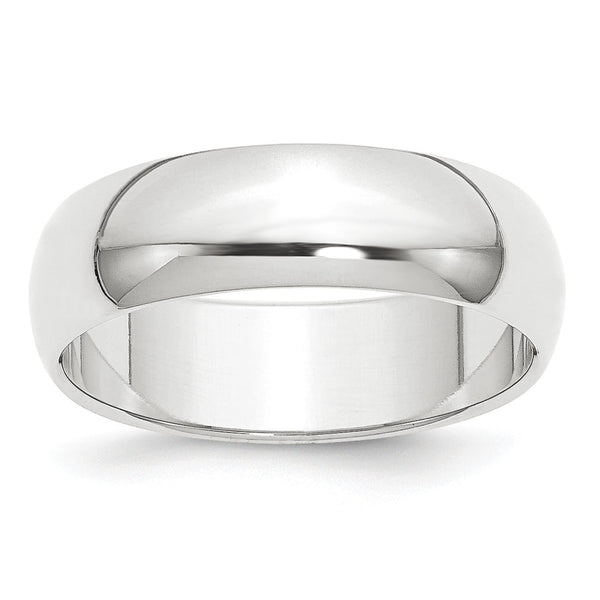 Platinum 8mm Half-Round Featherweight Band