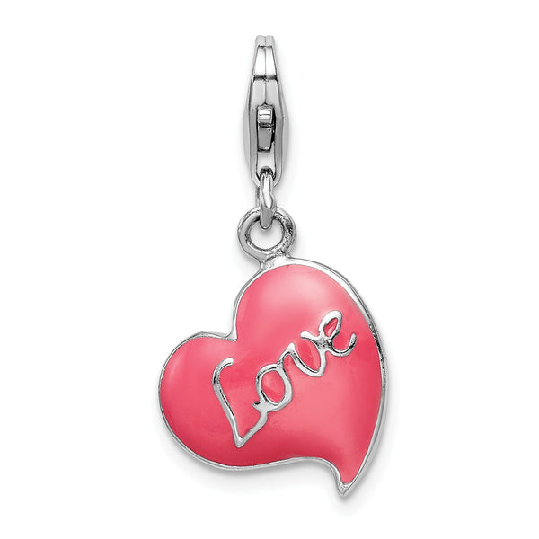 Sterling Silver 37X14MM Heart Charm