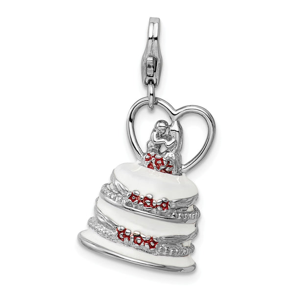 Sterling Silver 37X15MM Wedding Cake Charm