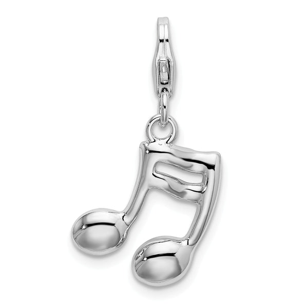 Sterling Silver 35X14MM Musical Note Charm