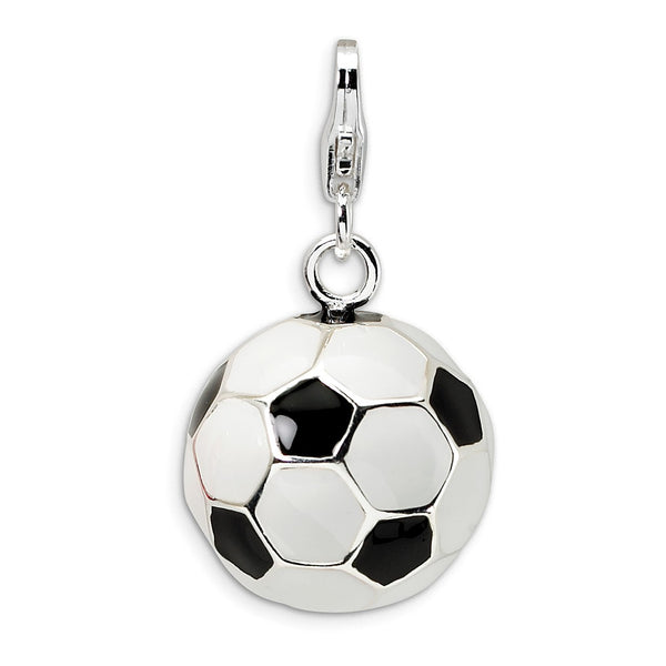 Sterling Silver 35X13MM Soccer Ball Charm