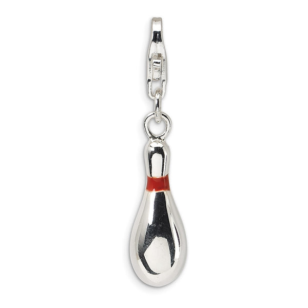 Sterling Silver 39X6MM Bowling Pin Charm