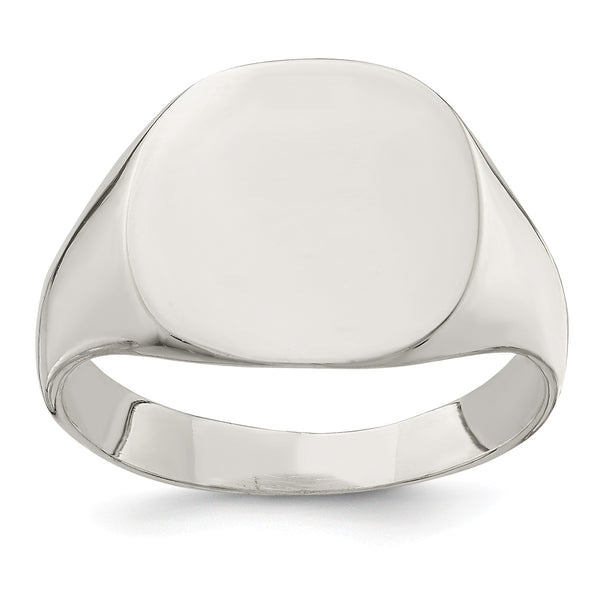 Sterling Silver 14x15mm Closed Back Signet Ring