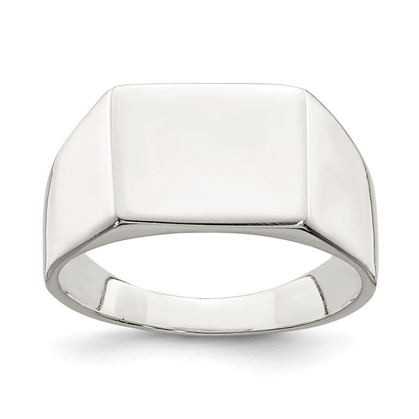 Sterling Silver 11x9mm Solid Back Signet Ring