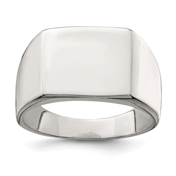Sterling Silver 12x14mm Closed Back Signet Ring