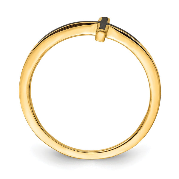 Gold Plated Sterling Silver Cross Ring; Size 7
