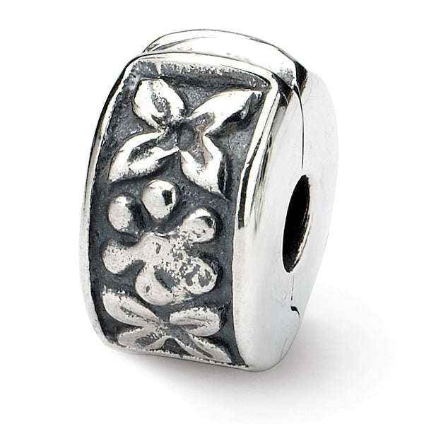 Sterling Silver Reflections Hinged Floral Clip Bead