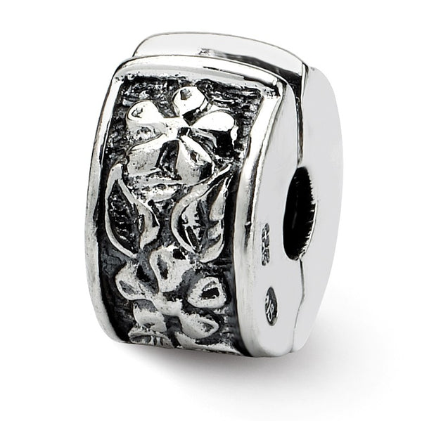 Sterling Silver Reflections Hinged Floral Clip Bead