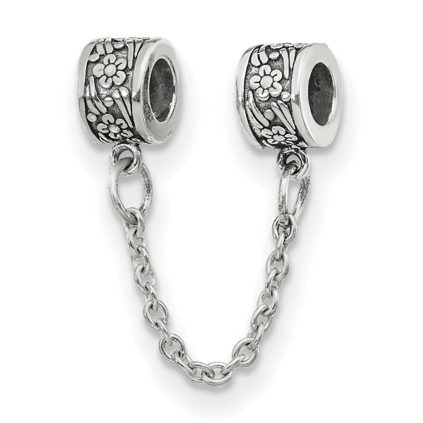 Sterling Silver Reflections Security Chain Floral Bead