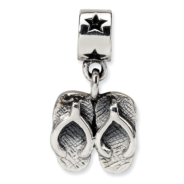 Sterling Silver Reflections Kids Flip Flops Dangle Bead