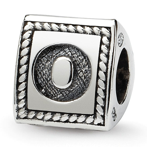 Sterling Silver Reflections Letter O Triangle Block Bead
