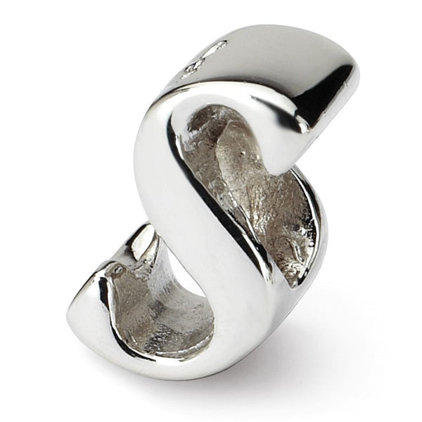 Sterling Silver Reflections Letter S Script Bead