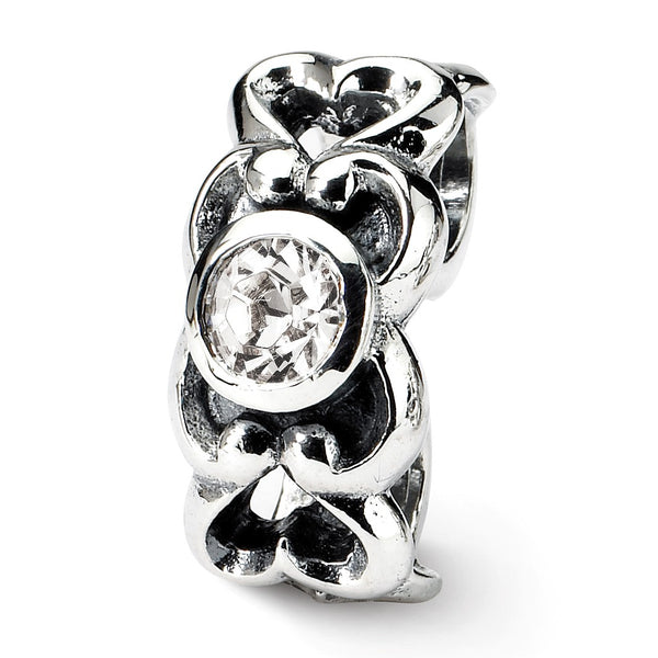 Sterling Silver Reflections CZ Connector Bead