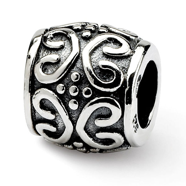 Sterling Silver Reflections Scroll & Dots Bali Bead