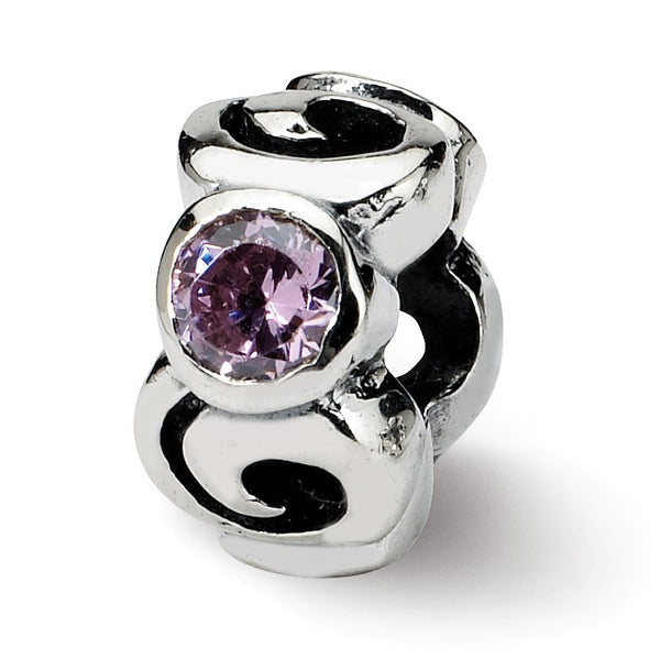 Sterling Silver Reflections Pink CZ Bead