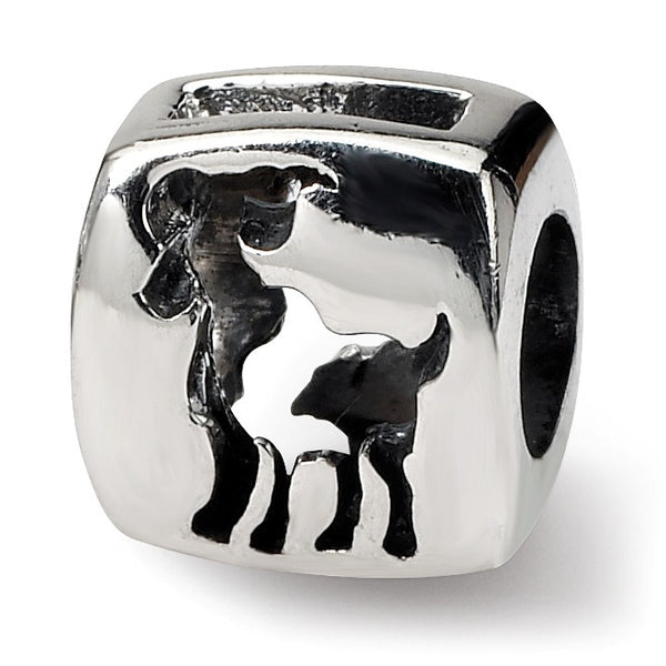 Sterling Silver Reflections Aries Zodiac Antiqued Bead