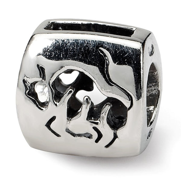 Sterling Silver Reflections Taurus Zodiac Antiqued Bead