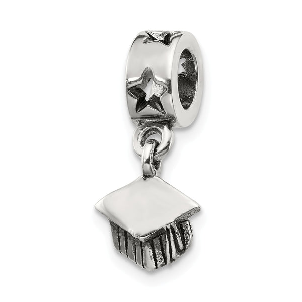 Sterling Silver Reflections Graduation Cap Dangle Bead
