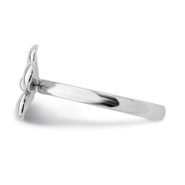 Sterling Silver 2.25MM Stackable Enamel Flower Ring; Size 7