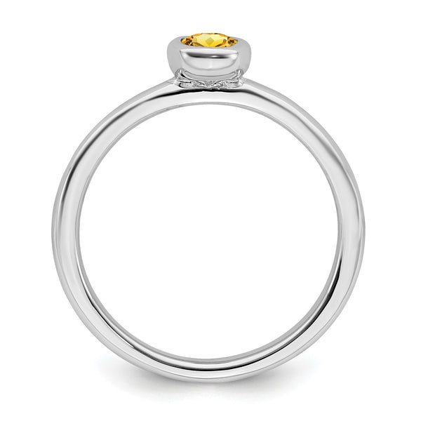 Sterling Silver Stackable Expressions Oval Citrine Ring