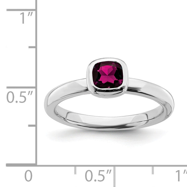 SSr Stackable Expressions Cushion Cut Rhodolite Garnet Ring