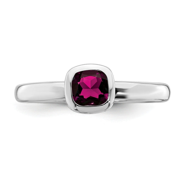 SSr Stackable Expressions Cushion Cut Rhodolite Garnet Ring