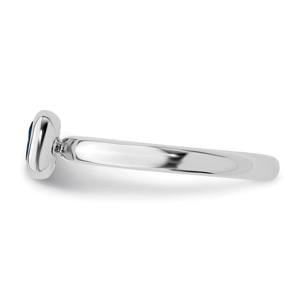 Sterling Silver Stackable Expressions Cushion Cut Cr. Sapphire Ring