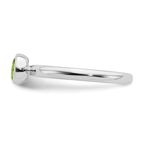 Sterling Silver Stackable Expressions Low 5mm Round Peridot Ring