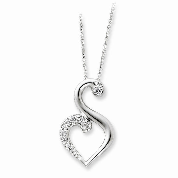 Sterling Silver & CZ Journey of Friendship 18in Necklace