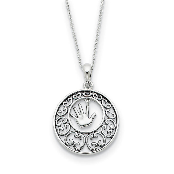 Sterling Silver Antiqued Children 18in Necklace