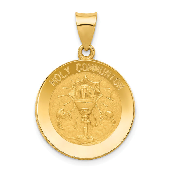 14KT Yellow Gold 26X19MM Holy Communion Medal Pendant-Chain Not Included