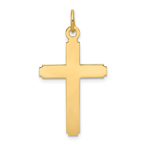 14KT Yellow Gold 28X14MM Cross Pendant-Chain Not Included
