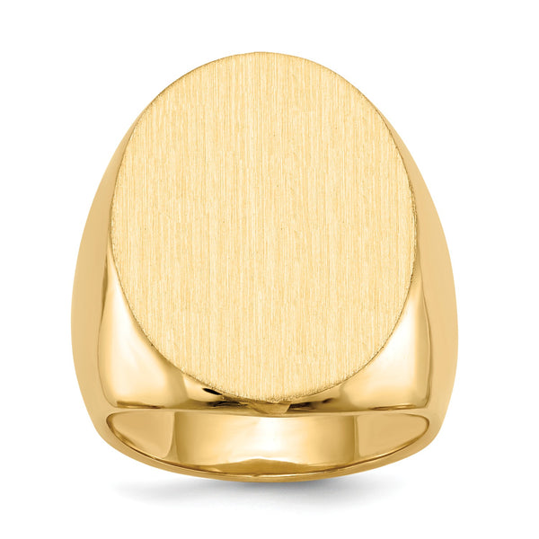 14KT Yellow Gold 26.5X19MM Closed Back Signet Ring; Size 10