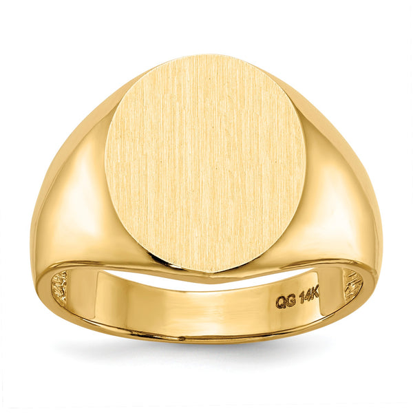 14KT Yellow Gold 15X13.5MM Signet Ring; Size 10