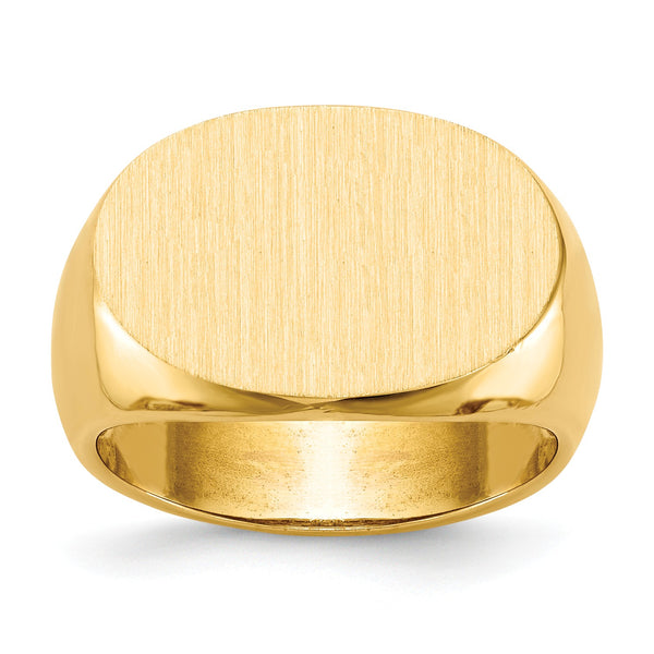 14KT Yellow Gold 14X19.5MM Signet Ring; Size 10