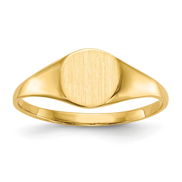 14KT Yellow Gold 2MM Signet Ring; Size 6