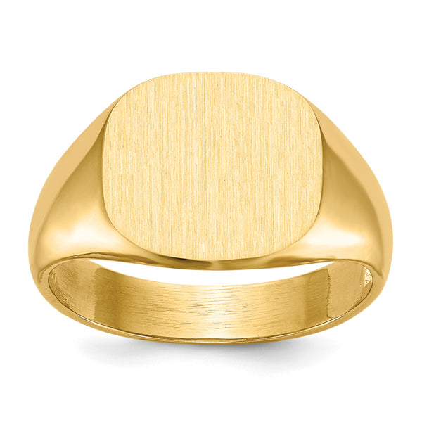 14KT Yellow Gold 12X13.5MM Signet Ring; Size 10