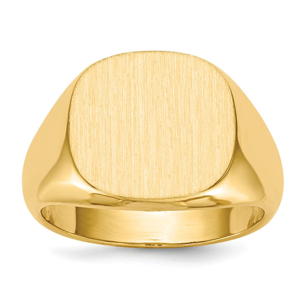 14KT Yellow Gold 14X15MM Signet Ring; Size 10
