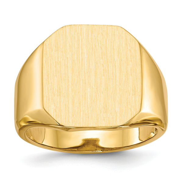 14KT Yellow Gold 17.5X15MM Signet Ring; Size 10