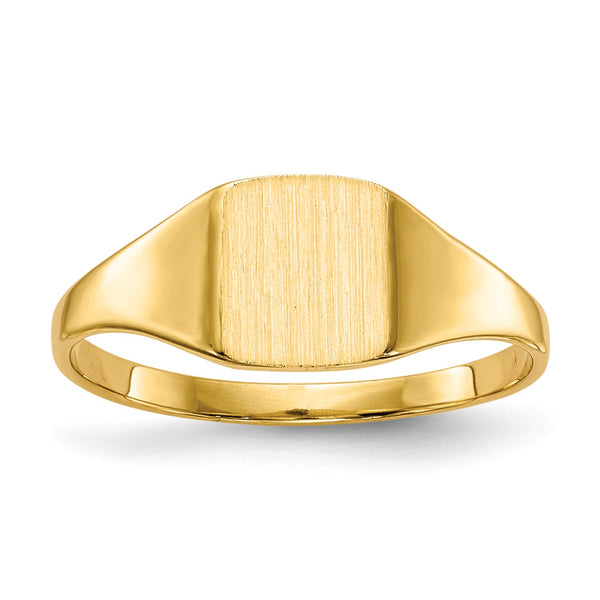 14KT Yellow Gold 6.5X7MM Closed Back Signet Ring; Size 6